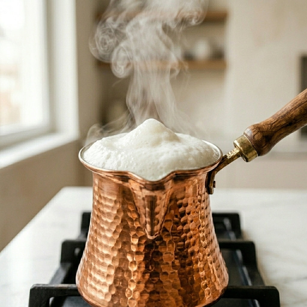 Bakır cezvede ilk kullanım öncesi süt kaynatma geleneği