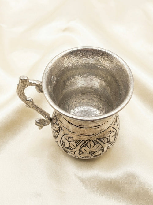 Ayran Maşrapası - İç Dış Kalaylı El İşlemeli Premium Pirinç Kulplu